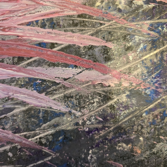 HANDCRAFTED Abstract Painting HANDPAINTED Wall Art Decor Pink Gray Purple Blue - Picture 15 of 17